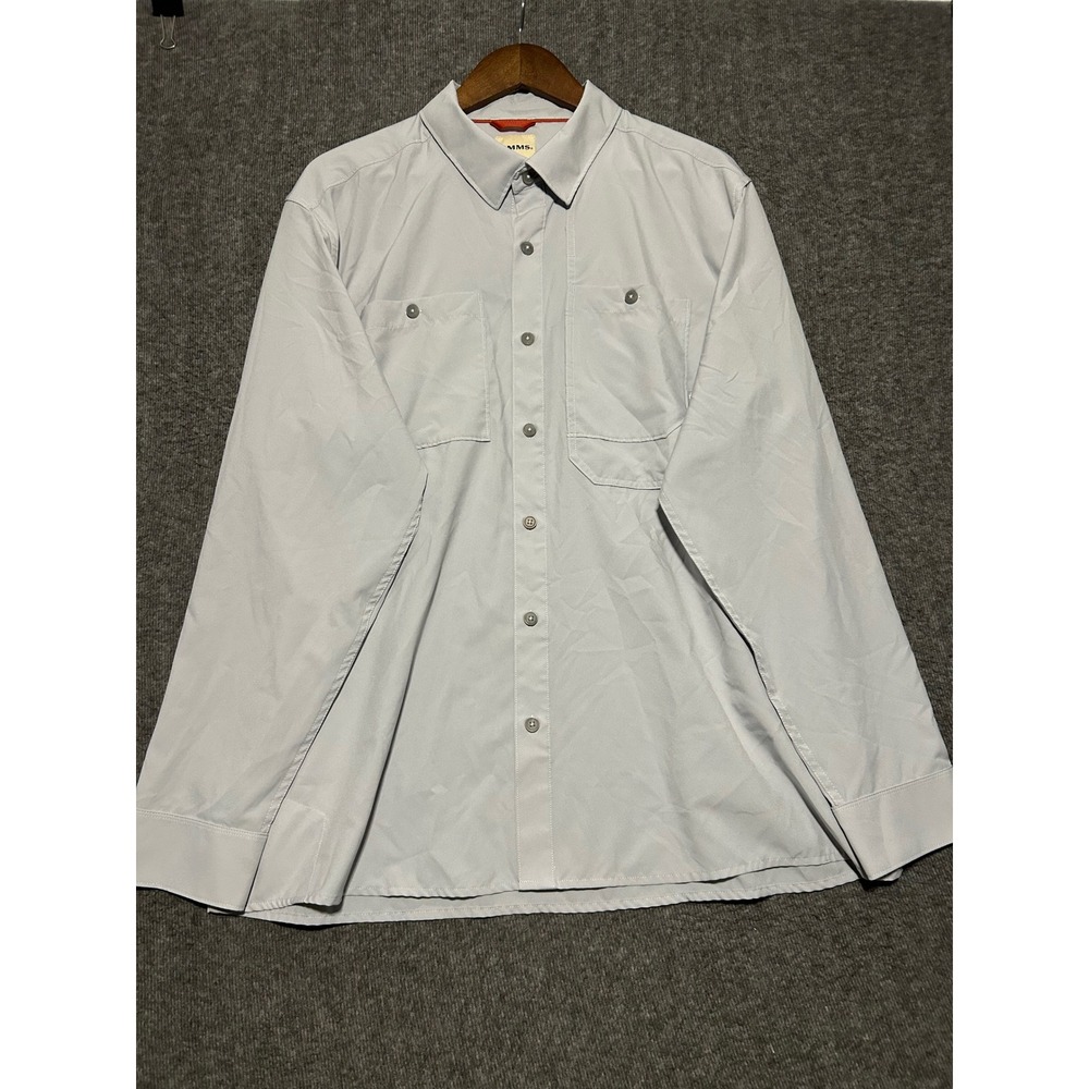 Simms fishing shirt long sleeve gray mens gray size XL outdoors performance